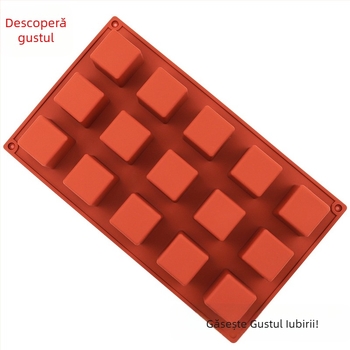 Formă din silicon cu 15 cavități, cub 3D pentru tort mousse și ciocolată