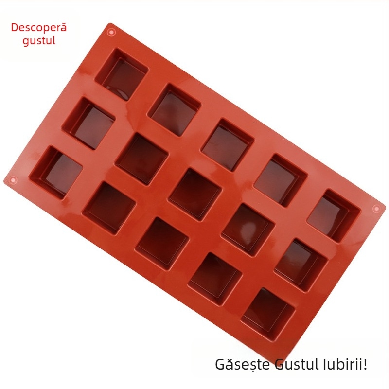 Formă din silicon cu 15 cavități, cub 3D pentru tort mousse și ciocolată