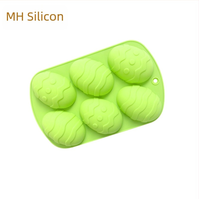 Minghao Formă de copt din silicon cu 6 cavități pentru ouă de Paște, mărime medie, Ediție Halloween, seria Sărbătoarea Paștelui