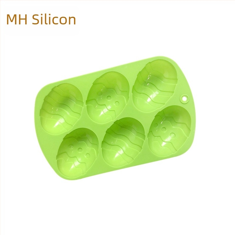 Minghao Formă de copt din silicon cu 6 cavități pentru ouă de Paște, mărime medie, Ediție Halloween, seria Sărbătoarea Paștelui
