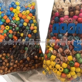 Mărgele din lemn colorate cu gaură mare, design în formă de mori de vânt, pentru bijuterii DIY și accesorii pentru pantofi și haine