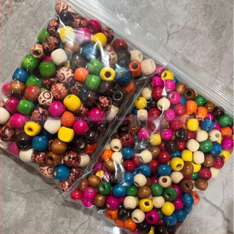 Mărgele din lemn colorate cu gaură mare, design în formă de mori de vânt, pentru bijuterii DIY și accesorii pentru pantofi și haine