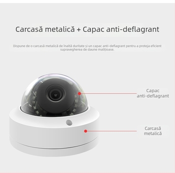 Cameră de supraveghere hemisferică HD interior, 5 MP, rezistentă la explozie, montaj pe plafon, pentru lifturi