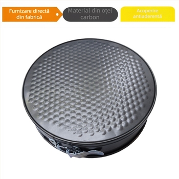 Set forme rotunde pentru prăjituri din oțel carbon, antiaderente, fund detașabil cu cataramă, set de 6 ustensile pentru coacere