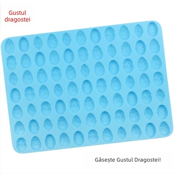 Formă din silicon cu 77 cavități pentru ouă de Paște, pentru biscuiți și ciocolată DIY, matriță de copt dreptunghiulară