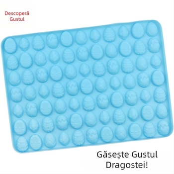 Formă din silicon cu 77 cavități pentru ouă de Paște, pentru biscuiți și ciocolată DIY, matriță de copt dreptunghiulară