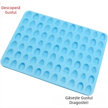 Formă din silicon cu 77 cavități pentru ouă de Paște, pentru biscuiți și ciocolată DIY, matriță de copt dreptunghiulară