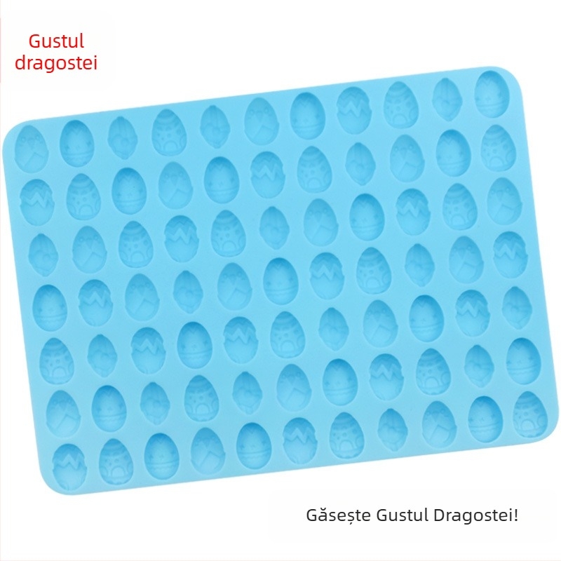 Formă din silicon cu 77 cavități pentru ouă de Paște, pentru biscuiți și ciocolată DIY, matriță de copt dreptunghiulară