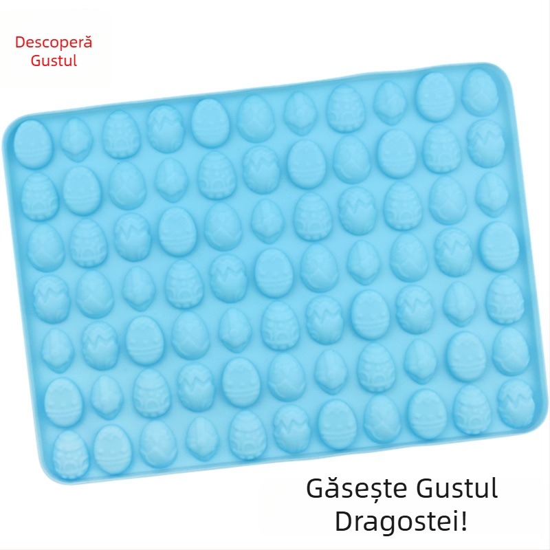 Formă din silicon cu 77 cavități pentru ouă de Paște, pentru biscuiți și ciocolată DIY, matriță de copt dreptunghiulară