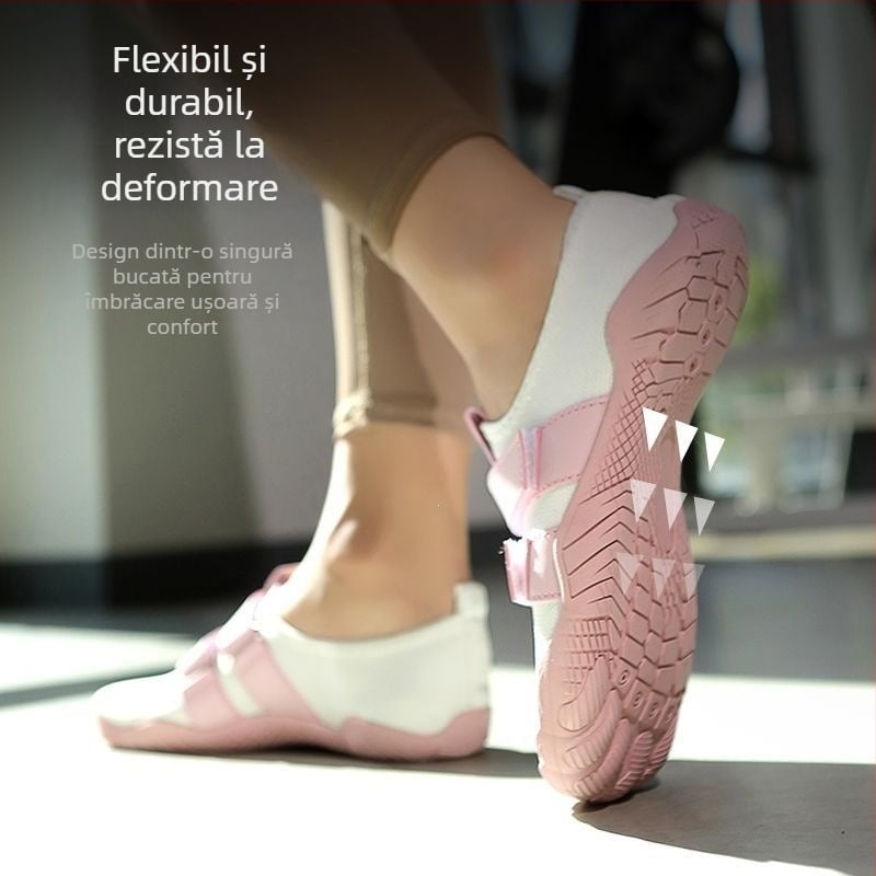 Pantofi de fitness indoor pentru yoga și pilates; respirabili, antiderapante, talpă moale, talie joasă; potriviți pentru genuflexiuni și îndreptări.