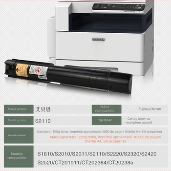Cartuș toner și unitate tambur pentru Fuji Xerox S1810, S2010, S2220, S2011, S2110 - CT201911
