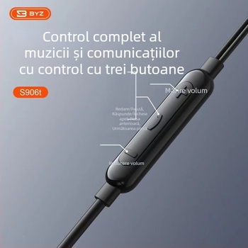 Căști in-ear cu cablu Type-C, cip digital, sunet de înaltă definiție, microfon încorporat și control pe cablu, model S906T