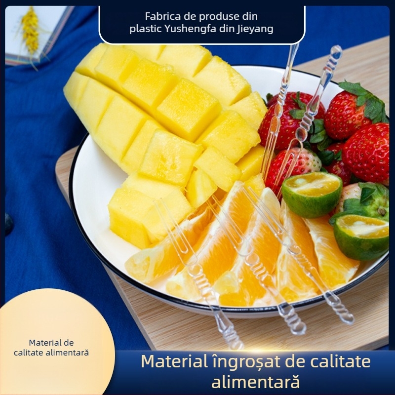Tacâm de plastic de unică folosință, transparent, pentru fructe, dim sum, Mooncakes și prăjituri – catering