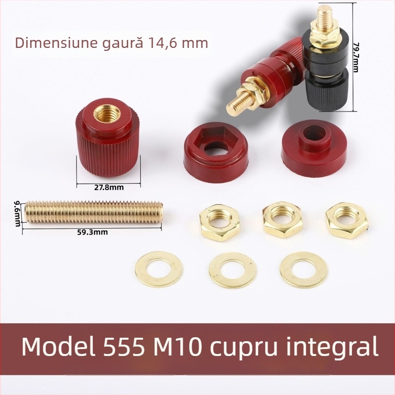 Bloc terminal M10, tip 555, conector de alimentare din cupru pentru invertor de sudură