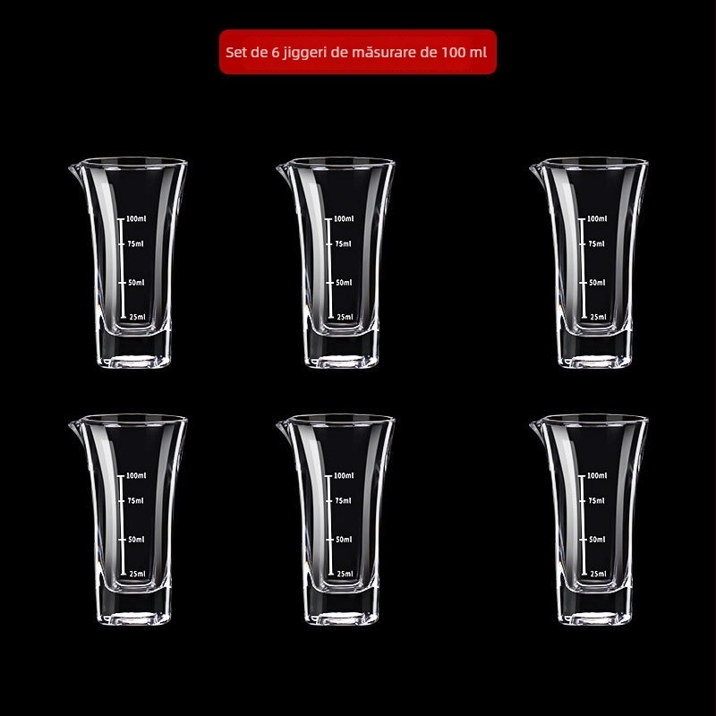 Set din sticlă cu decantor și pahare mici pătrate, dozator de băuturi, bază groasă