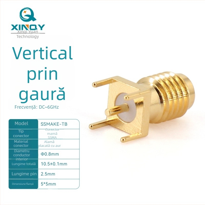 XINQY SSMA-KHD conector RF pentru PCB, suport prelungit, montaj vertical de lipire
