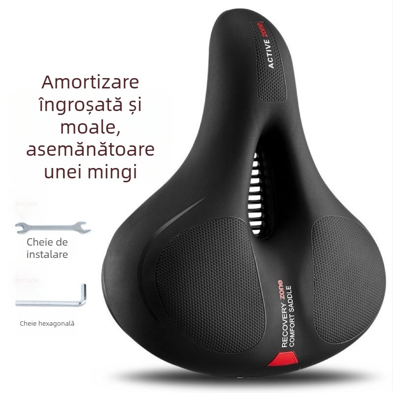 QT 609 Șa de bicicletă din silicon pentru mountain bike — șa groasă, cu amortizare, confortabil