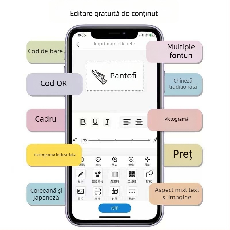 WP9510 Imprimantă de etichete Bluetooth, portabilă pentru telefoane mobile - mini imprimantă termică autoadezivă