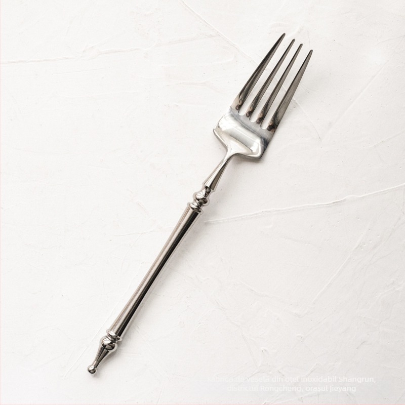 Set tacâmuri din oțel inoxidabil 304, stil european, cuțit, furculă și lingură, pentru bucătărie occidentală, aspect retro restaurant