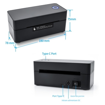 Imprimanta Bluetooth pentru etichete termice, lățime 100 mm, imprimantă etichete de 4 inch