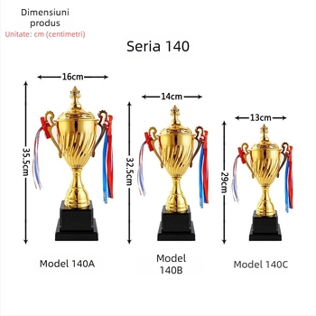 Trofeu metalic pentru competiții sportive, cu logo imprimat