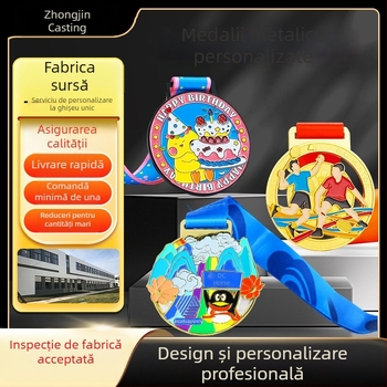 Medalii metalice personalizate pentru maraton, dans și competiții pentru copii – baschet și fotbal, trofee și medalii