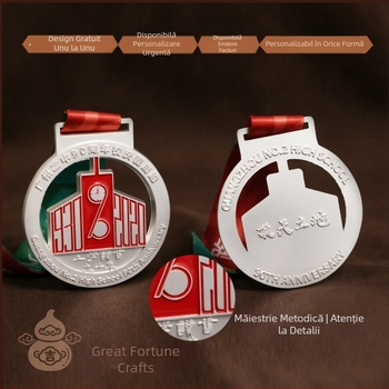 Medalie metalică personalizată pentru maraton, competiții sportive, concurs de dans și fotbal — medalie de aur