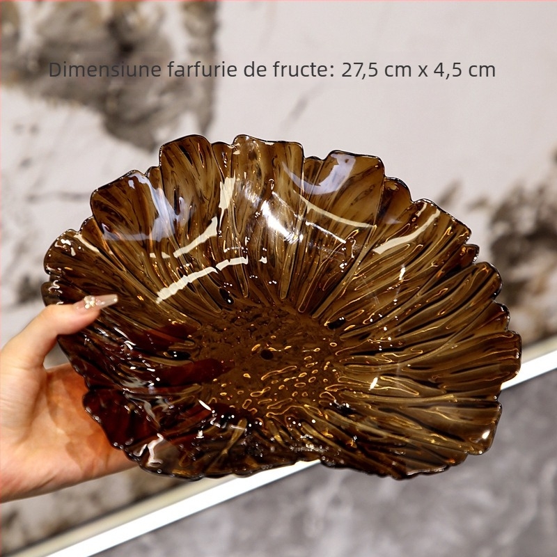 Noua tavă de fructe cu model floral, farfurie elegantă pentru salate și gustări, design modern și drăguț