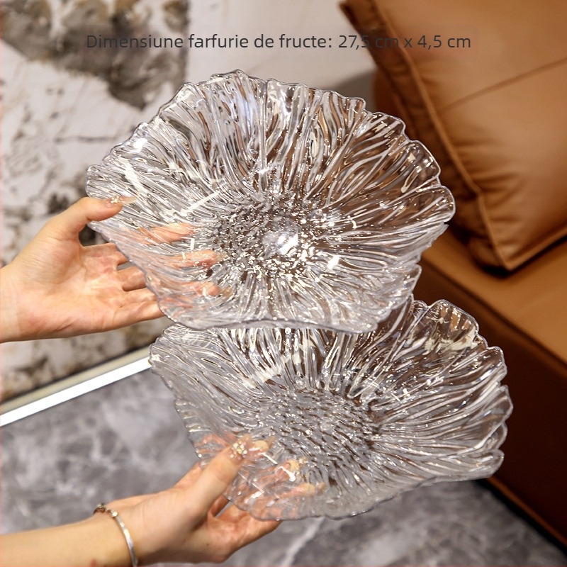 Noua tavă de fructe cu model floral, farfurie elegantă pentru salate și gustări, design modern și drăguț