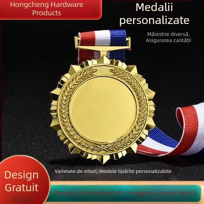 Medalie metalică pentru maraton în aur, argint și bronz – dimensiune 80x80 mm, design și producție