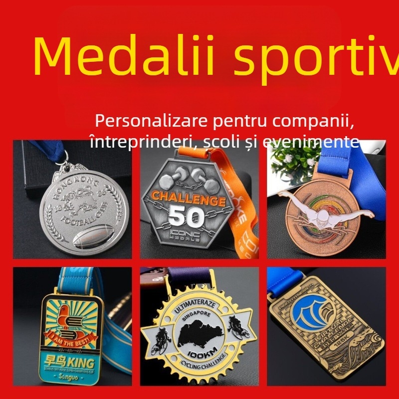 Medalii metalice personalizate pentru evenimente sportive, maraton, alergare, drumeții, alpinism; medalii de aur, argint și bronz