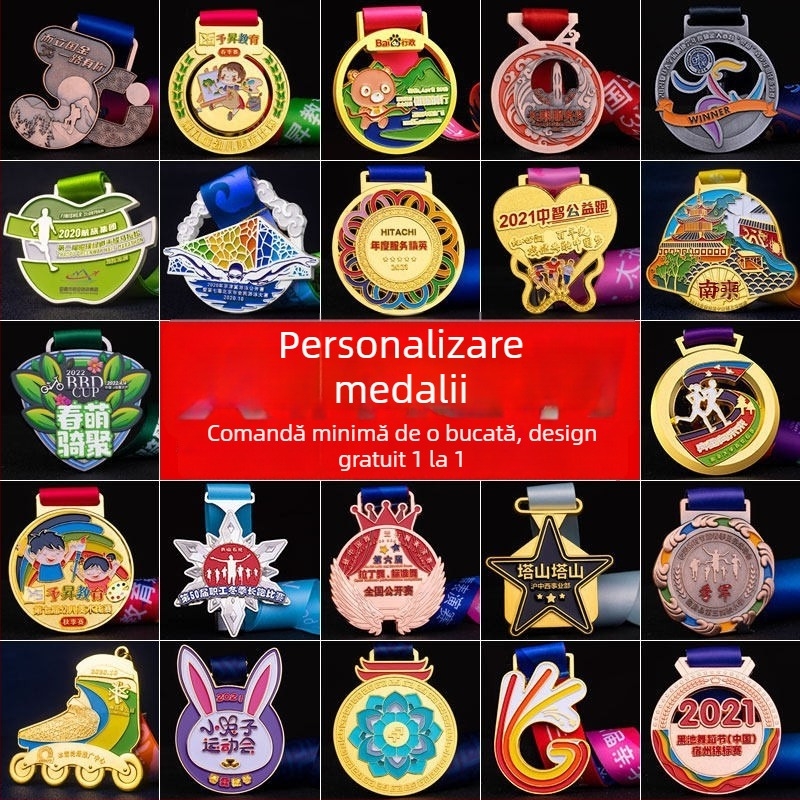 Medalii metalice personalizate pentru evenimente sportive, maraton, alergare, drumeții, alpinism; medalii de aur, argint și bronz