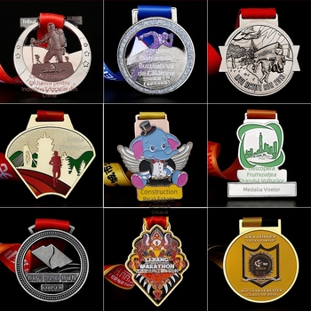 Medalie personalizată din aliaj de zinc pentru maraton