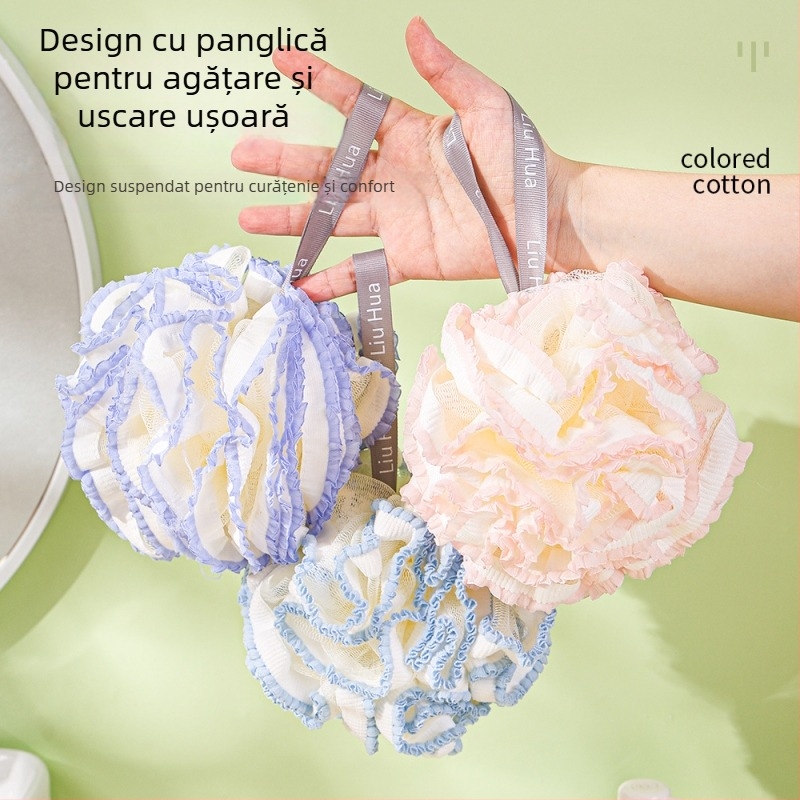 Minge de baie cu model floare în valuri - foarte moale și blândă cu pielea