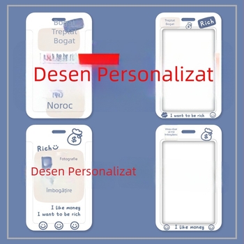 Card de identificare pentru angajat cu logo, husă PVC pentru card