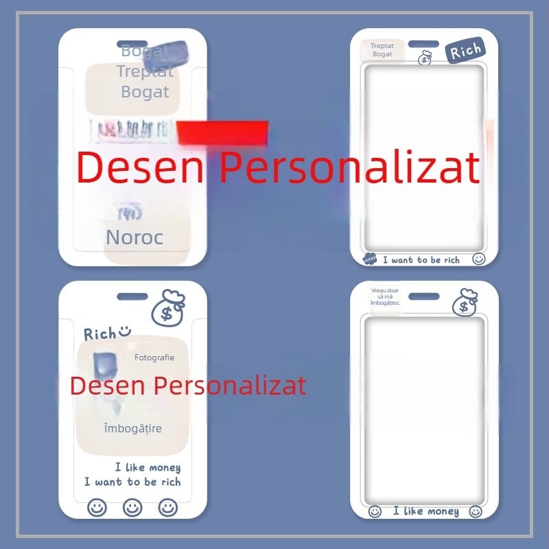 Card de identificare pentru angajat cu logo, husă PVC pentru card