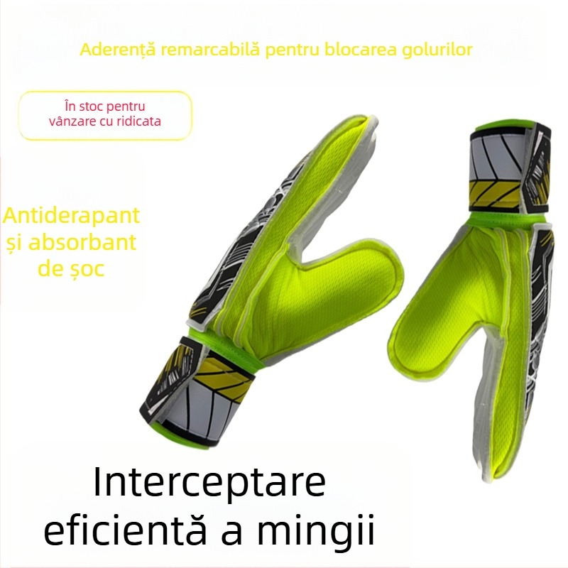 Mănuși de portar – Echipament profesional de antrenament la fotbal cu protecție a degetelor, anti-alunecare și protecție rezistentă la abraziune