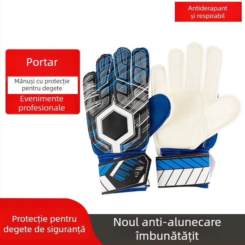 Mănuși de portar – Echipament profesional de antrenament la fotbal cu protecție a degetelor, anti-alunecare și protecție rezistentă la abraziune