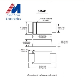 MXMOS M7F SMAF pachet, 1A 1000V diodă redresare SMT 1N4007