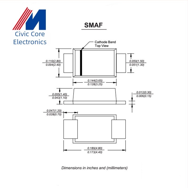 MXMOS M7F SMAF pachet, 1A 1000V diodă redresare SMT 1N4007