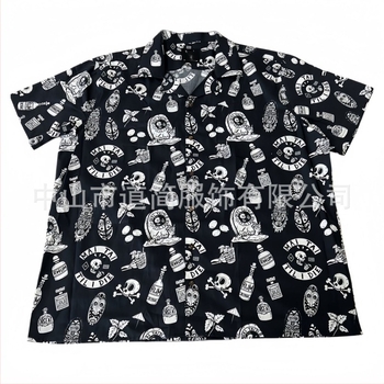 Cămașă pentru bărbați din bumbac 100% cu imprimeu digital Hawaii, personalizată, imprimare prin sublimare cu flori de plajă