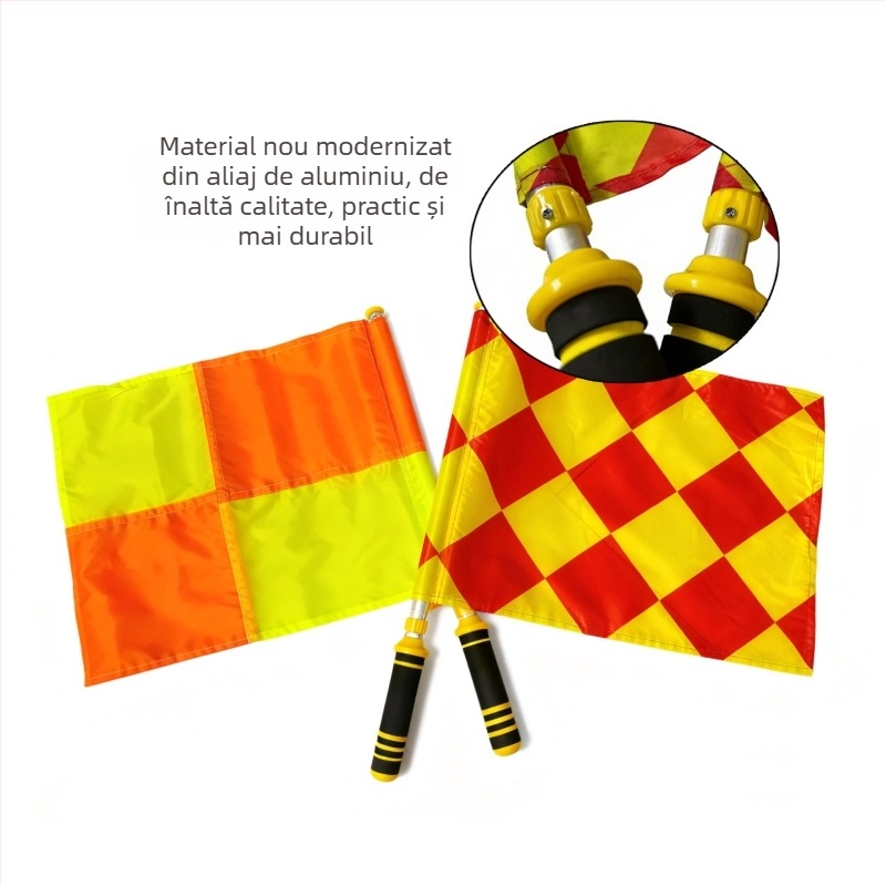 Steag de arbitru – steag de semnalizare din aliaj de aluminiu de înaltă calitate pentru antrenamente de fotbal și competiții de atletism, steag de comandă al arbitrilor.