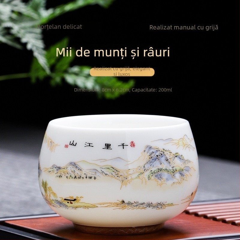 Căniță de ceai din porțelan Kung Fu, cană individuală cu cutie cadou, stil chinezesc, pentru degustare personală de ceai