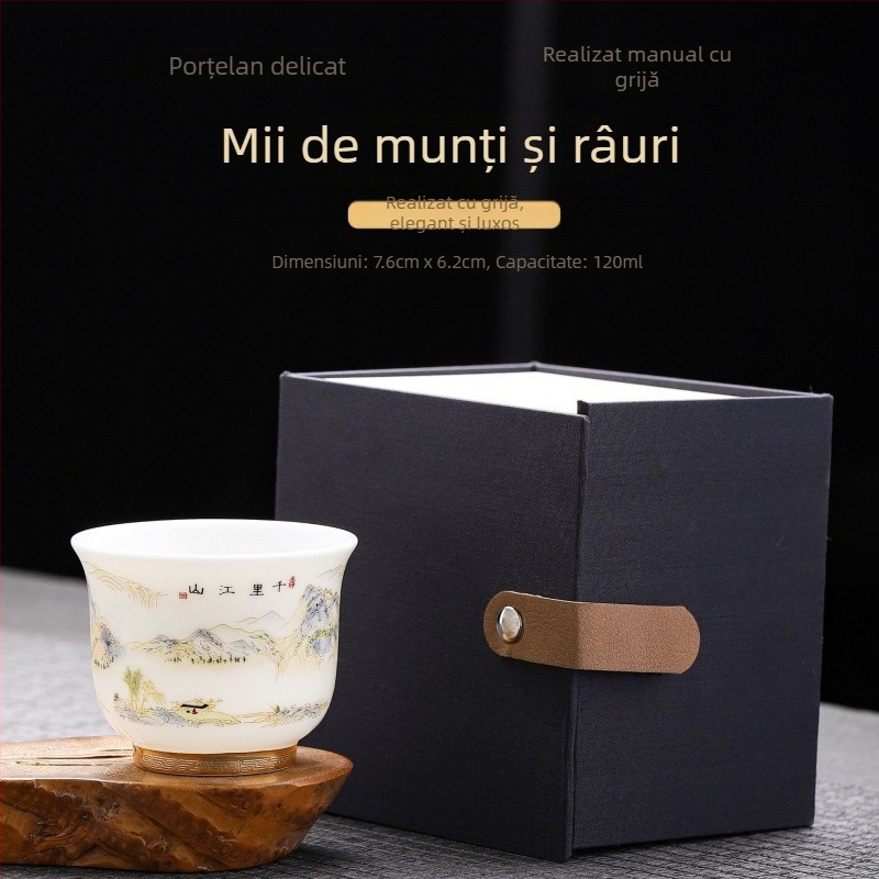 Căniță de ceai din porțelan Kung Fu, cană individuală cu cutie cadou, stil chinezesc, pentru degustare personală de ceai
