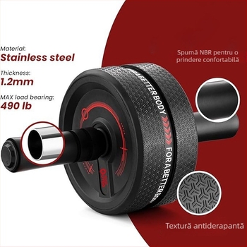 Autedo Rulou abdominal – Echipament de fitness pentru mușchii abdominali, model YC-JFL10, 31×16.5×16.5 cm, greutate 0.6–0.85 kg