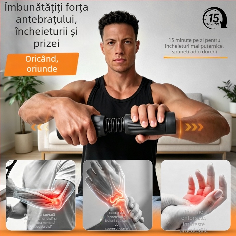 Bară cu rezistență reglabilă pentru antrenament antebraț și încheietură, dispozitiv multifuncțional de întărire a brațelor pentru acasă, potrivit pentru cotul tenisului