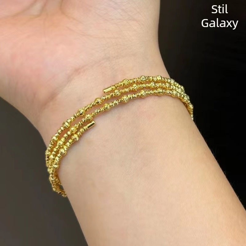Brățară elastică cu mărgele memorie, design geometric, modă de nișă, aspect sofisticat