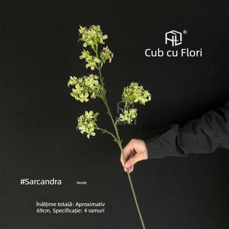 Plantă verde artificială cu floare de osmanthus, model nou; aranjament floral mic pentru birou și casă, decor pentru sala de nuntă.