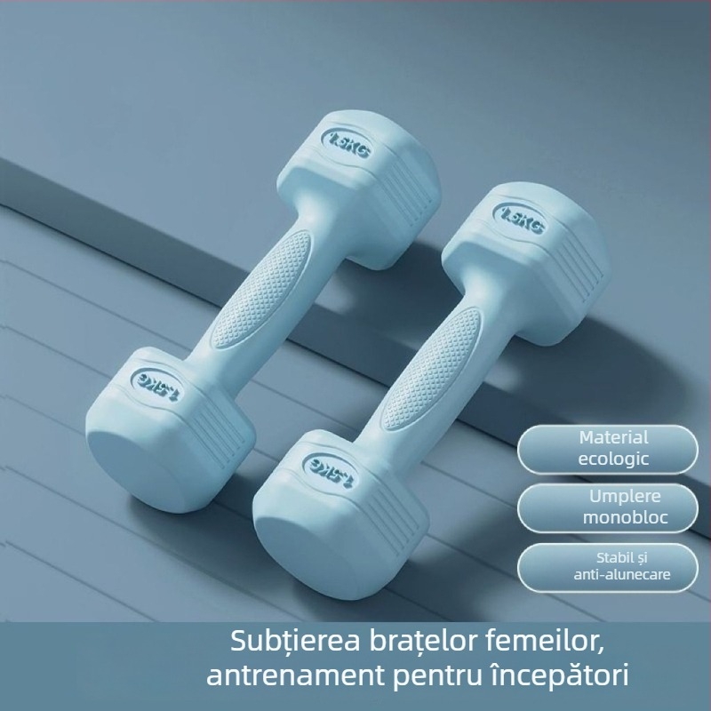 Echipament cu gantere pentru femei pentru antrenament acasă, tonifiere abdomen, bară și kettlebell, 2 kg în pereche, pentru copii și adolescenți