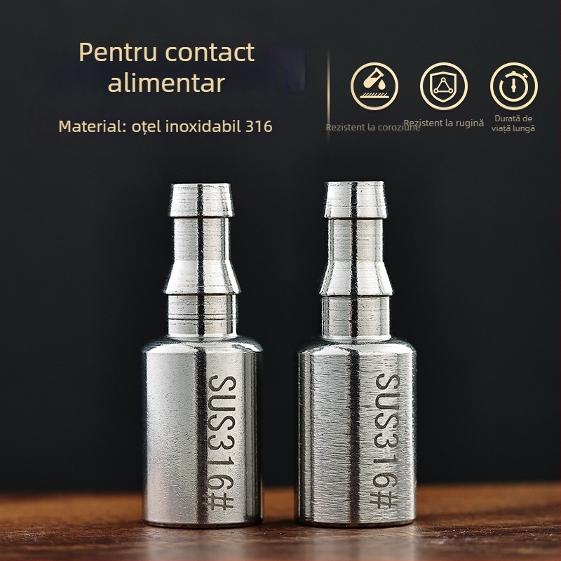 Oțel inoxidabil 316, cap conic, conductă de aspirație pentru intrarea apei, furtun de aspirație din silicon, accesorii pentru set de ceai